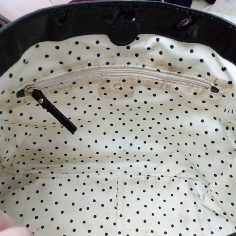 Kate Spade Cream And Black Patent Leather Bag - Picture 10 of 11